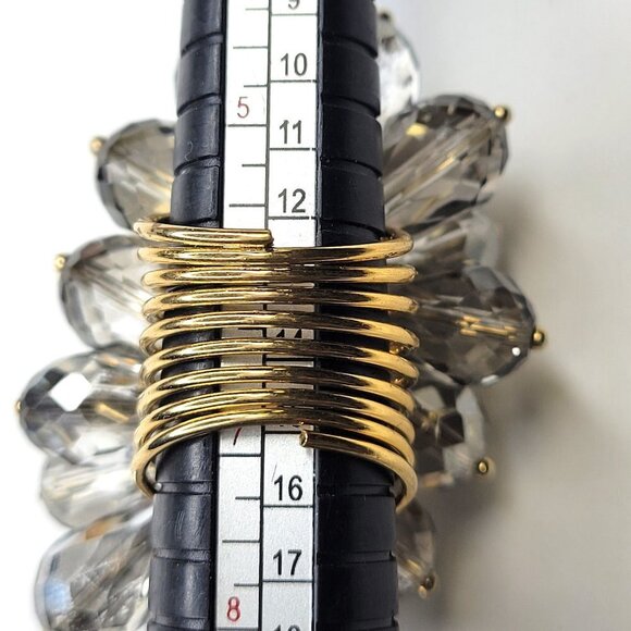 Swaroski Crystal Ring Flamboyant Unique Crystal Bicone Beaded Cluster Ring - Picture 5 of 13